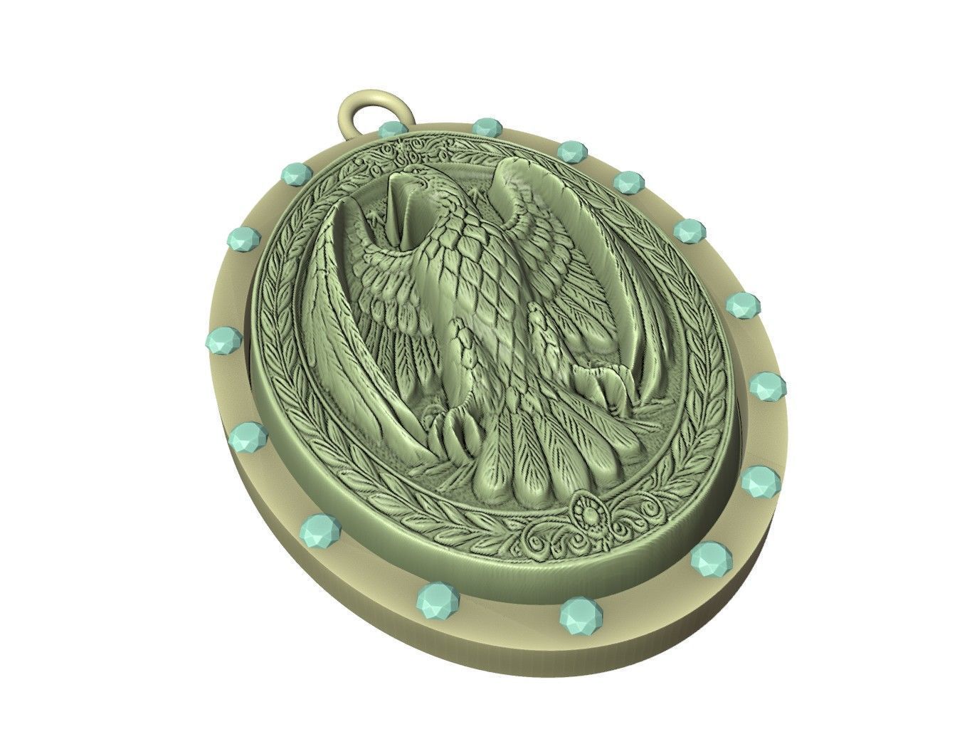 Eagle Animal Pendant 3D print model_3