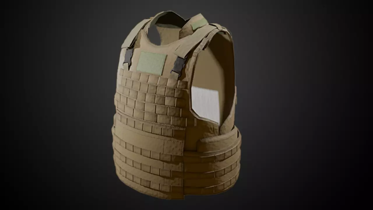 Modular Tactical Vest - Body Armor Game-Ready Low-poly 3D model_0
