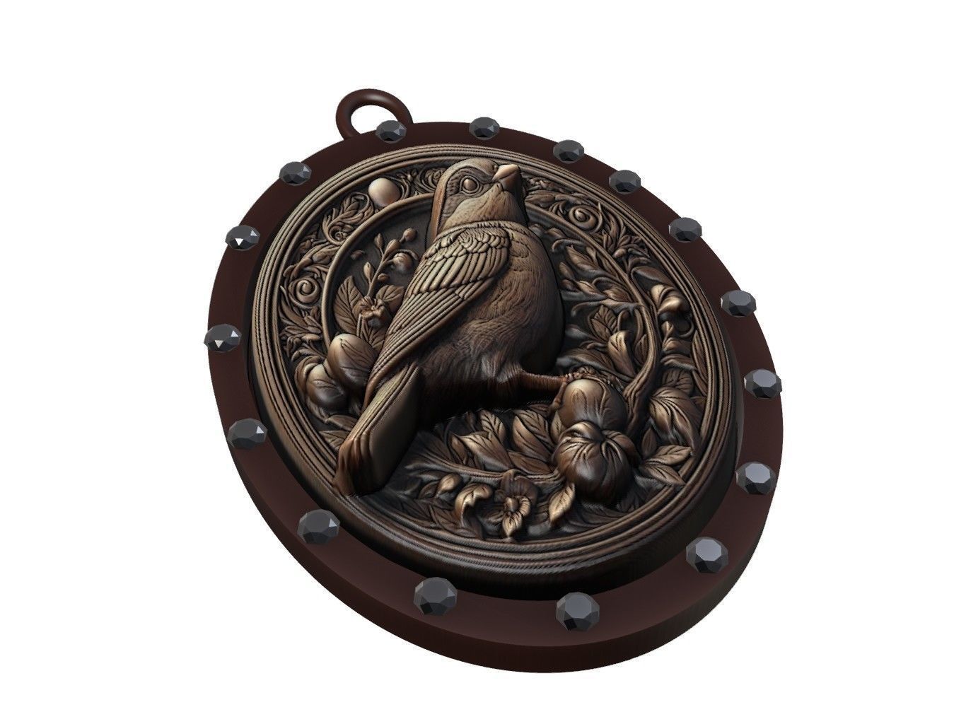 Sparrow Animal Pendant 3D print model_1