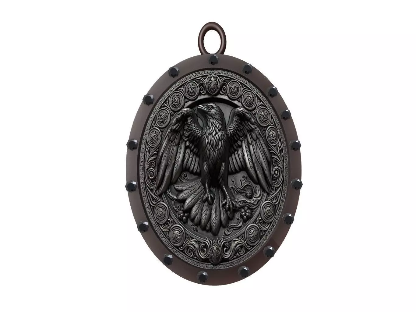Raven Animal Pendant 3D print model