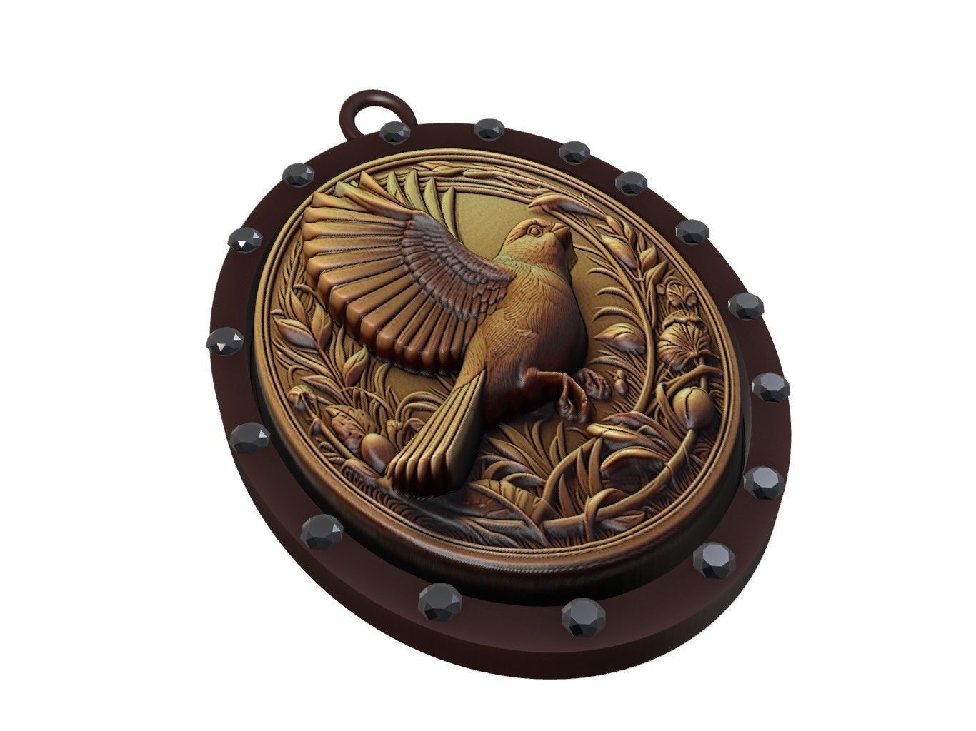 Canary Animal Pendant 3D print model_1