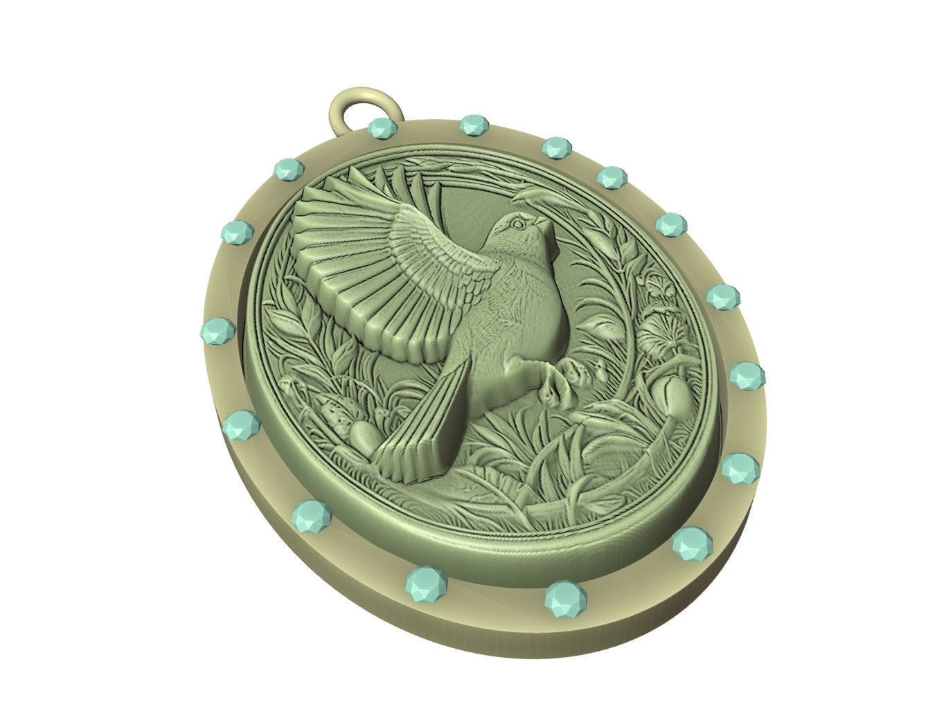 Canary Animal Pendant 3D print model_3