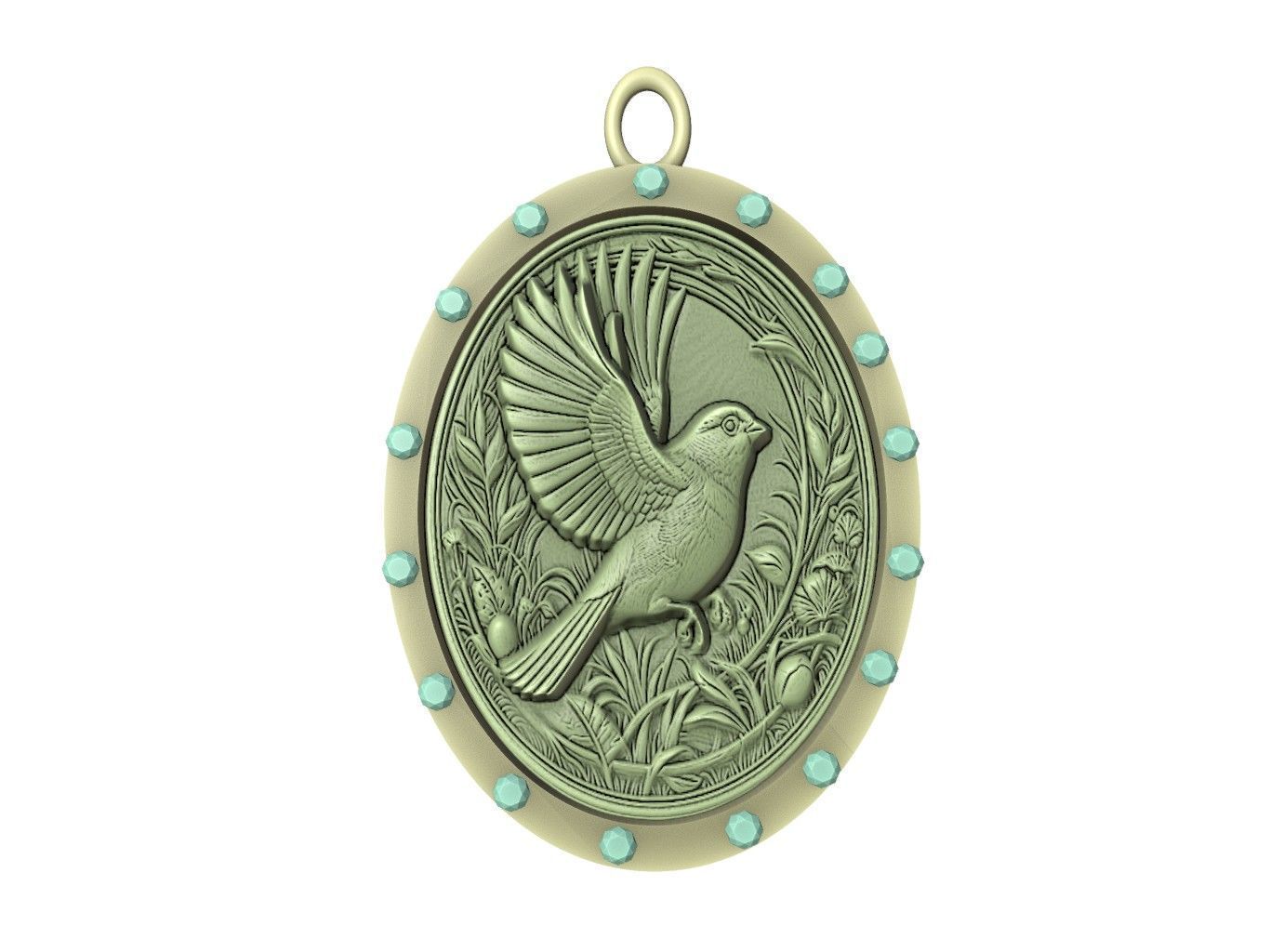 Canary Animal Pendant 3D print model_2