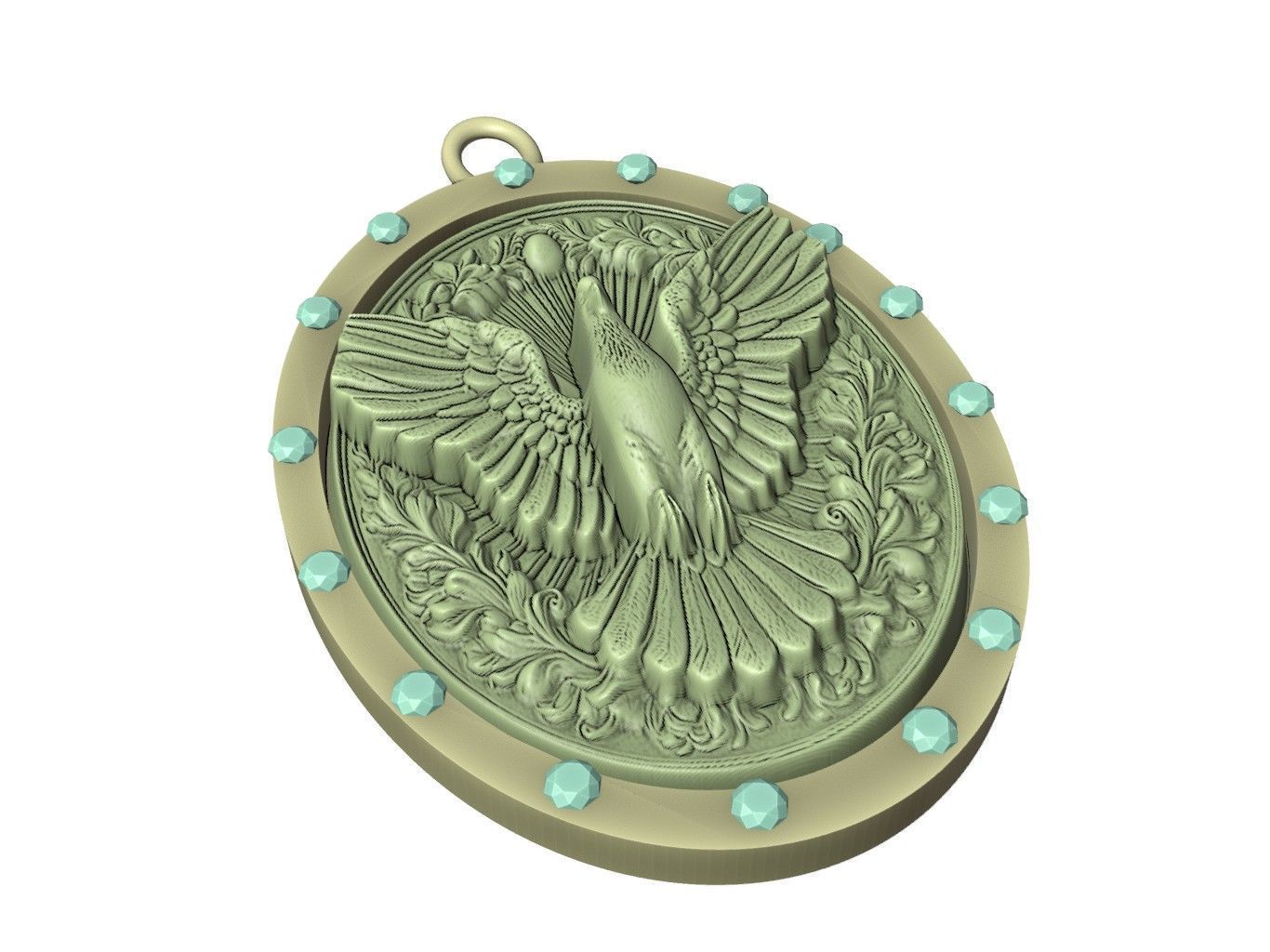 Pigeon Animal Pendant 3D print model_3