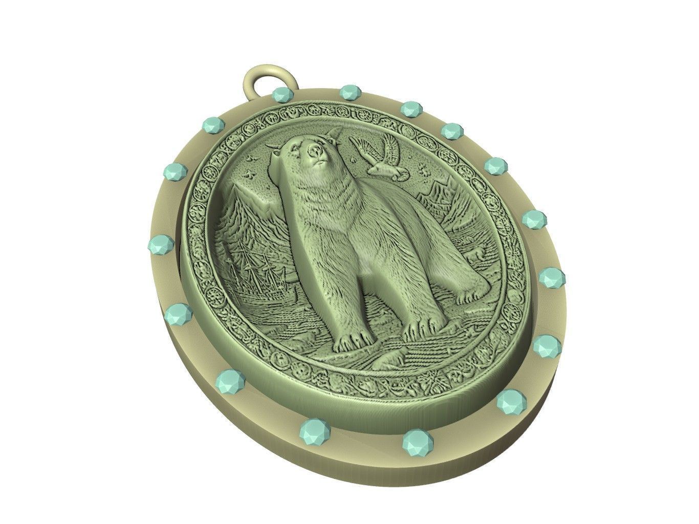Polar Bear Animal Pendant 3D print model_3
