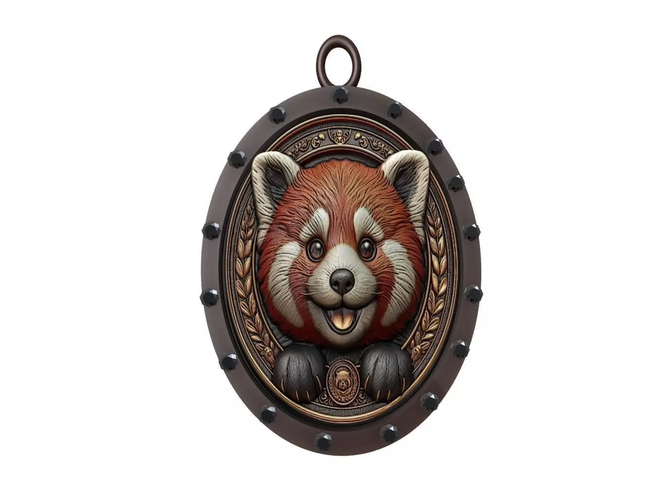 Red Panda Animal Pendant 3D print model