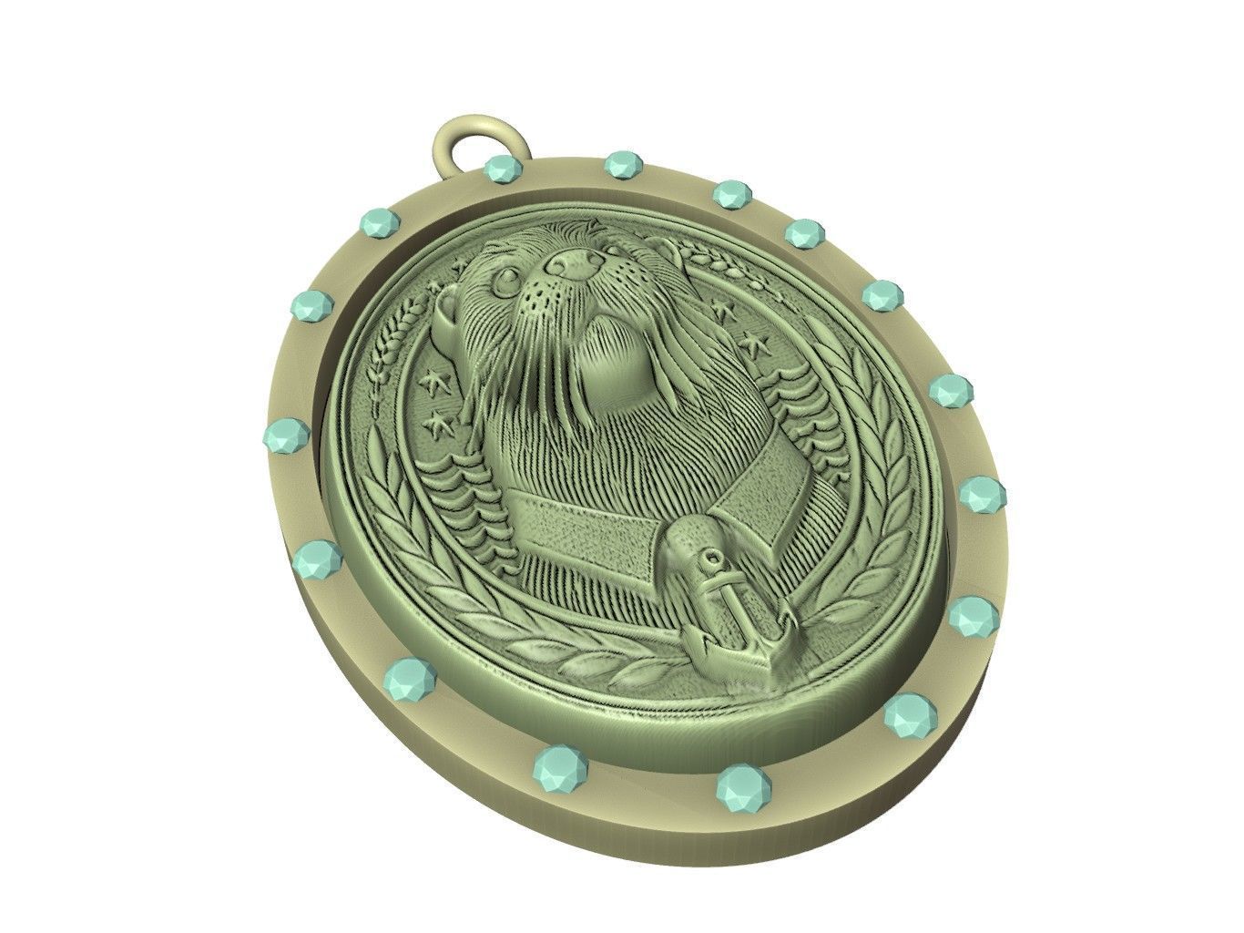 Otter Animal Pendant 3D print model_3