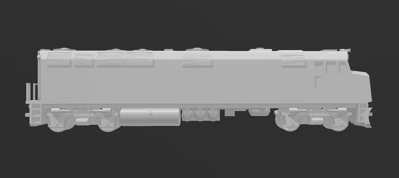 EMD F40PH Locomotive 3D print model_3