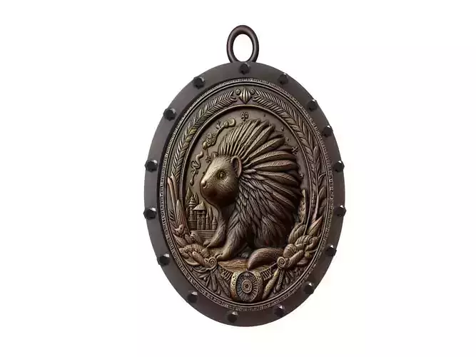 Porcupine Animal Pendant