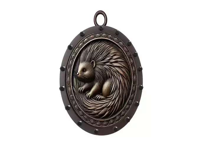 Porcupine Animal Pendant