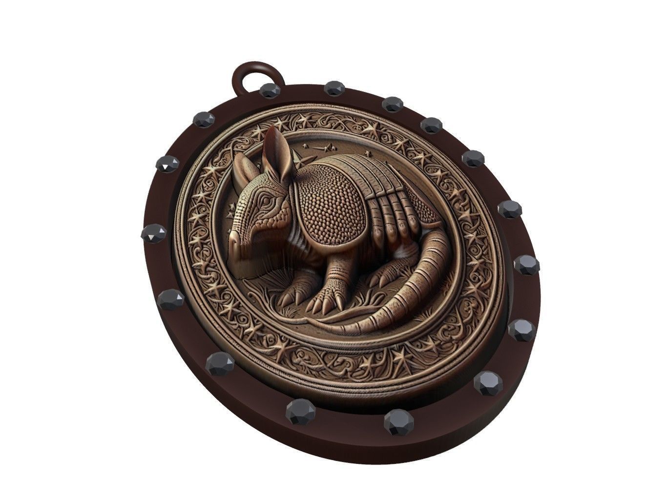 Armadillo Animal Pendant 3D print model_1