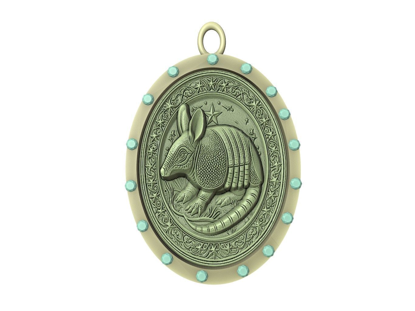 Armadillo Animal Pendant 3D print model_2