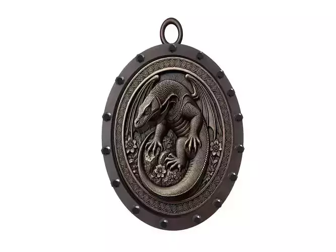 Komodo Dragon Animal Pendant 3D print model