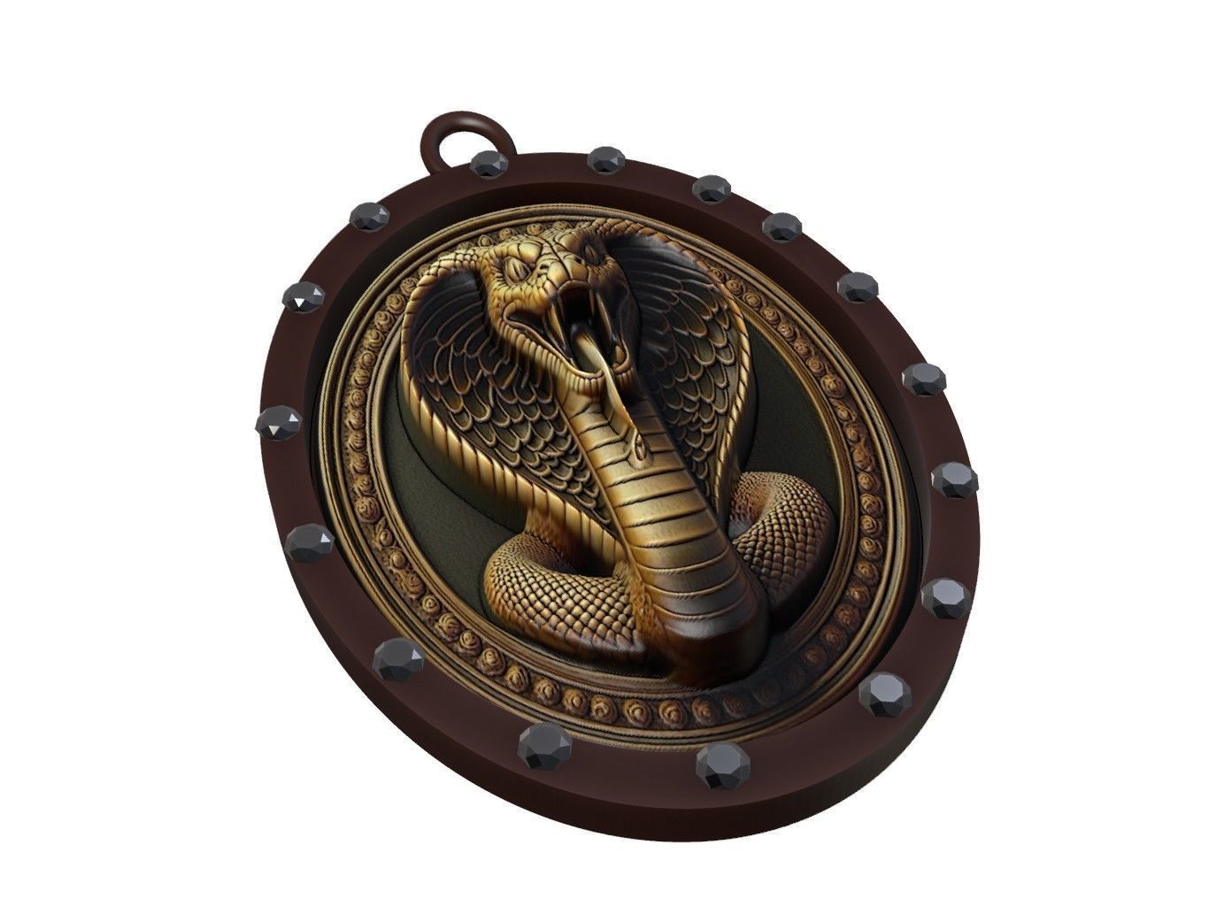 Anaconda Animal Pendant 3D print model_1