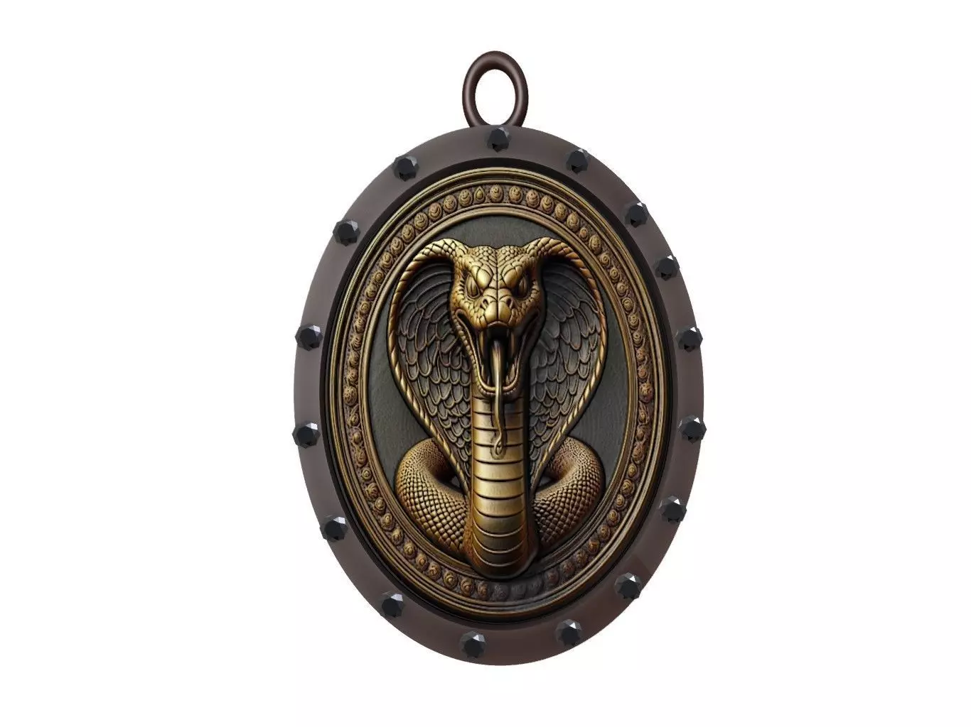 Anaconda Animal Pendant 3D print model_0