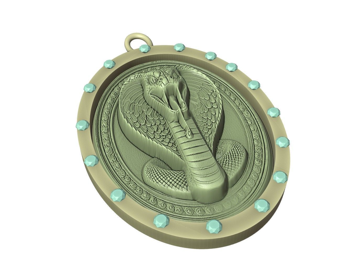Anaconda Animal Pendant 3D print model_3