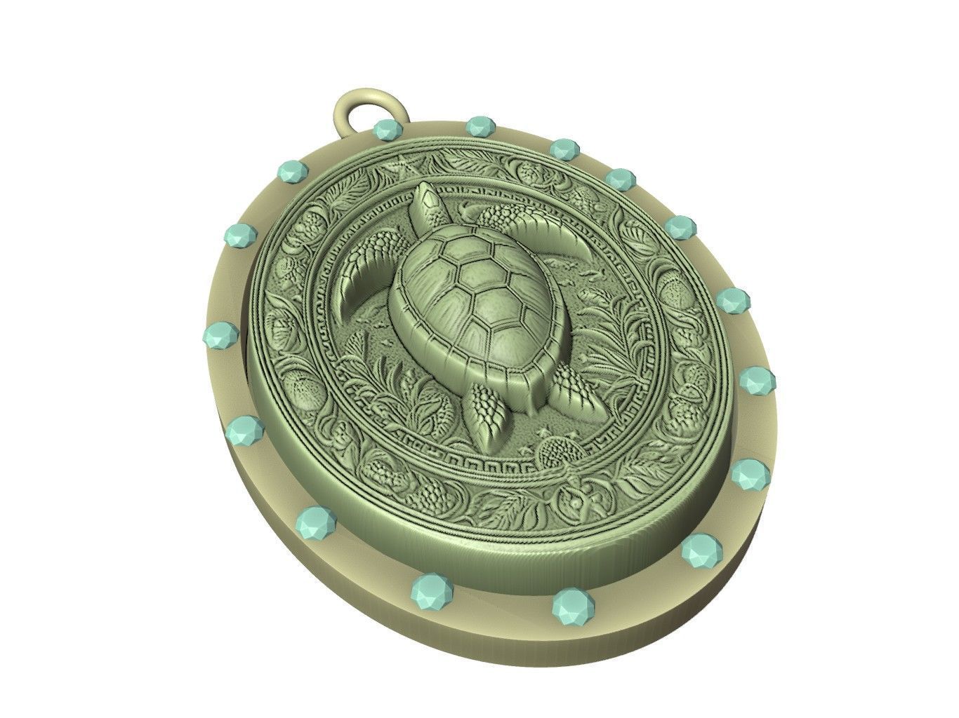 Box Turtle Animal Pendant 3D print model_3