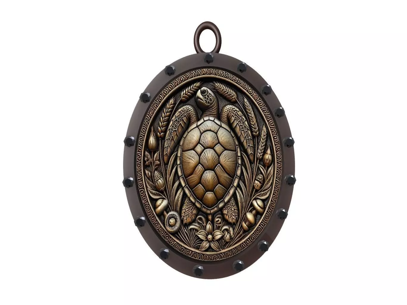 Box Turtle Animal Pendant 3D print model