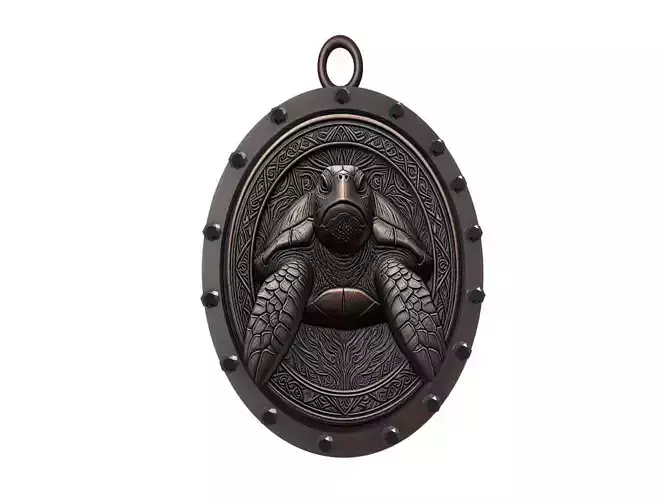 Box Turtle Animal Pendant 3D print model
