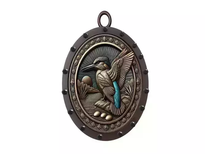 Kingfisher Animal Pendant 3D print model