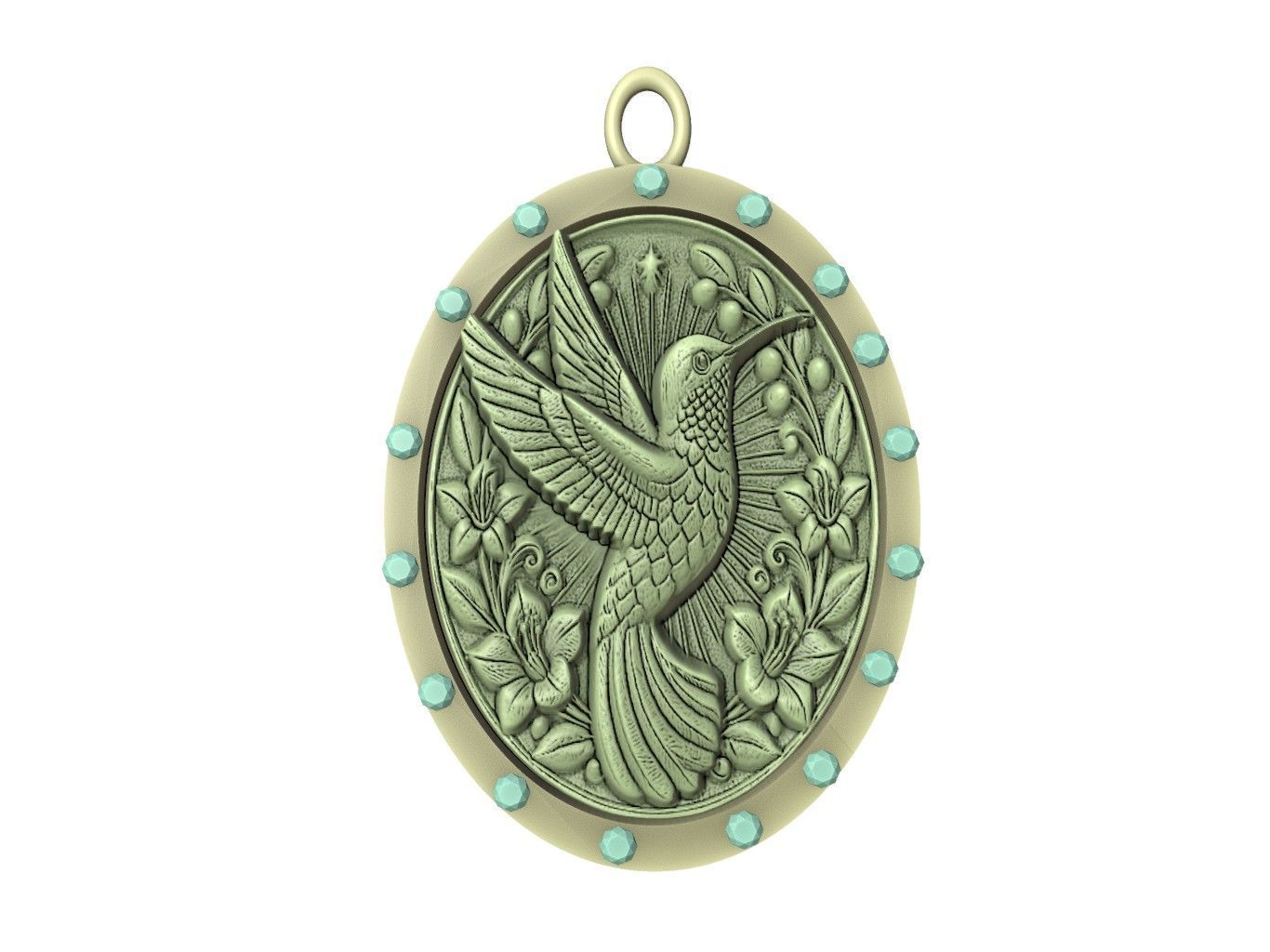 Hummingbird Animal Pendant 3D print model_2