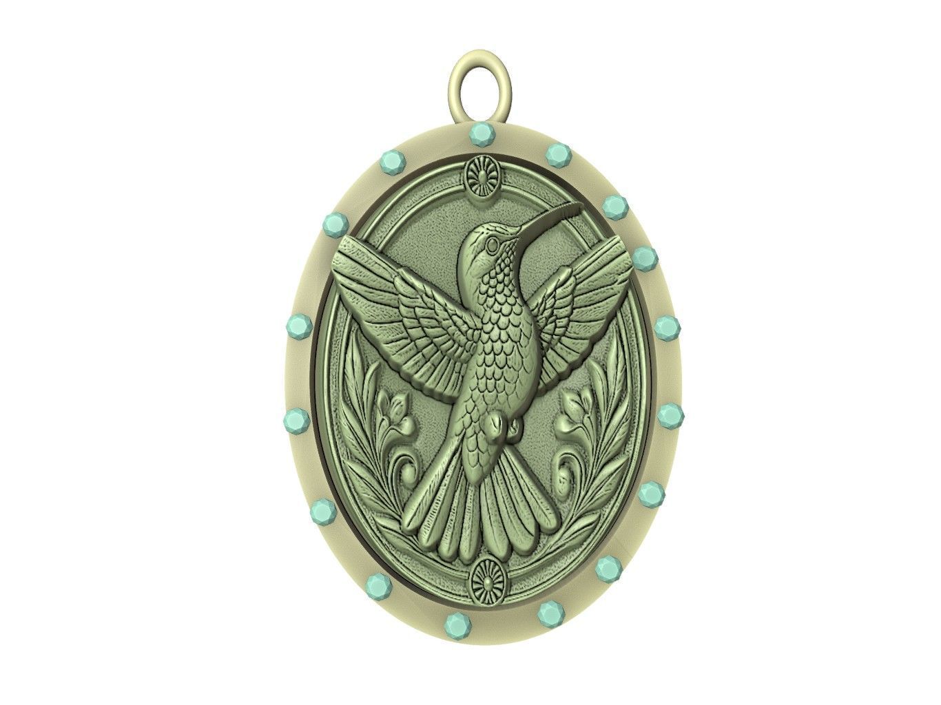 Hummingbird Animal Pendant 3D print model_2