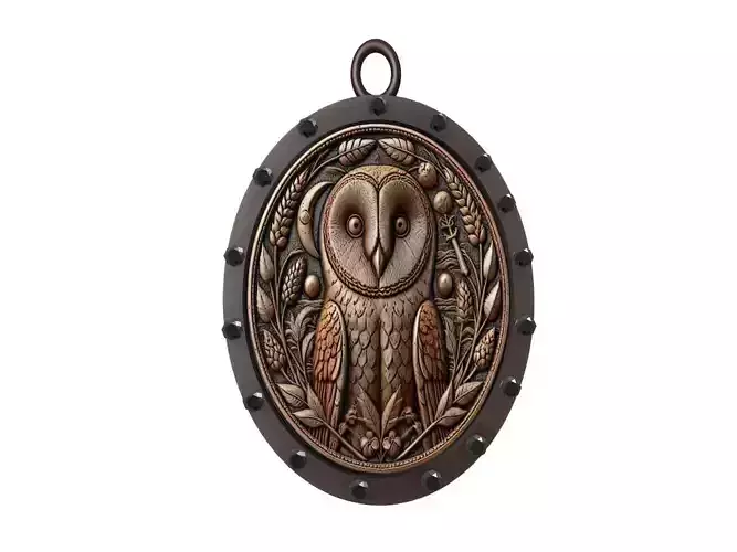 Barn Owl Animal Pendant