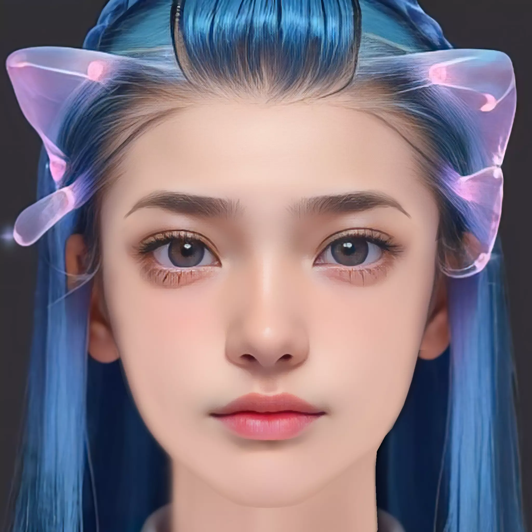 Beautiful Girl Head 03 - No Hair - Low poly head for game Low-poly 3D model_0