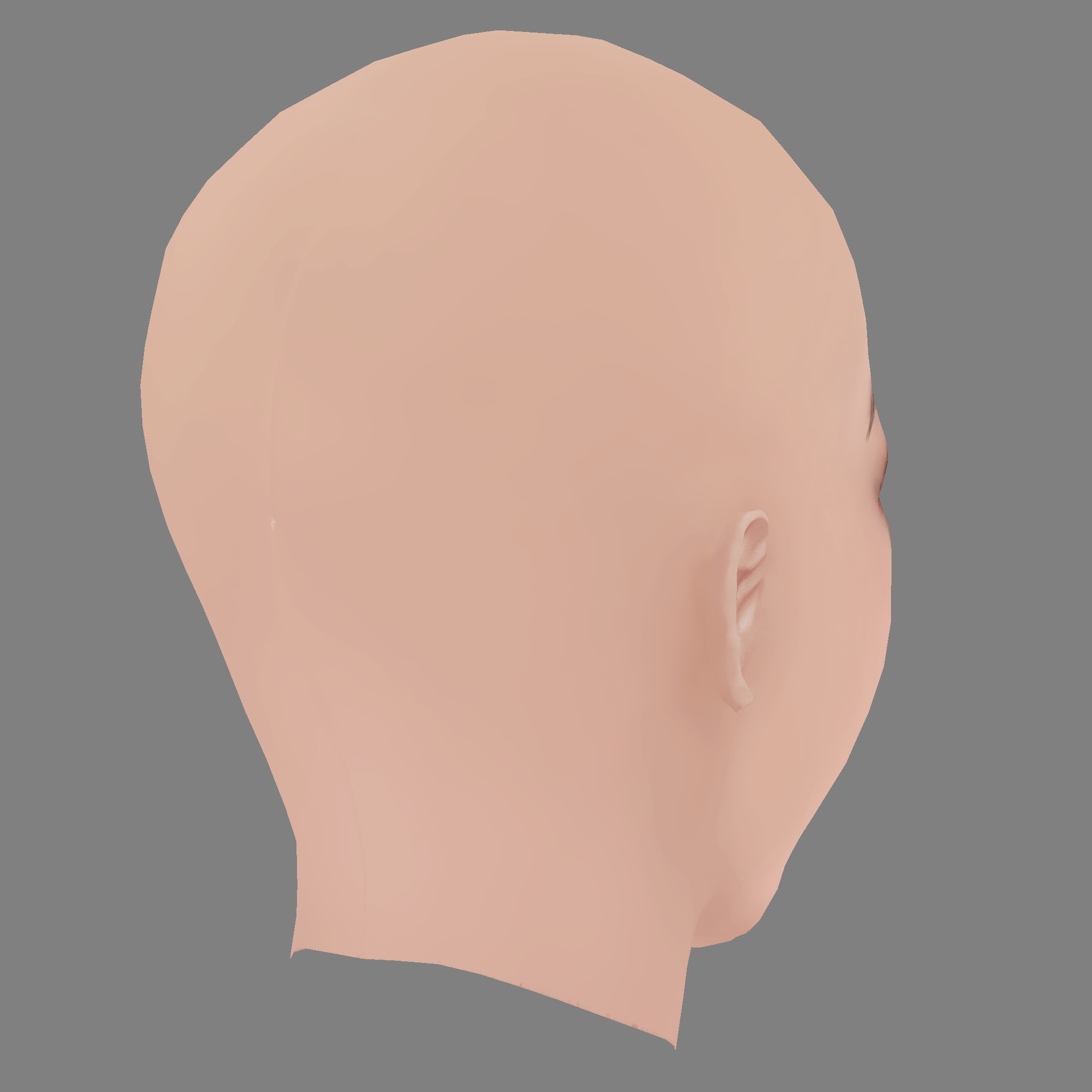 Beautiful Girl Head 03 - No Hair - Low poly head for game Low-poly 3D model_5