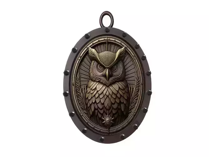 Great Horned Owl Animal Pendant
