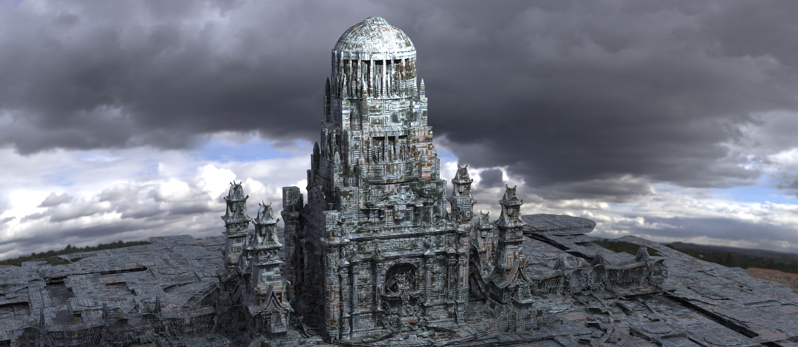 Fallout inspired wasteland civilisation tower 1 3D model_1