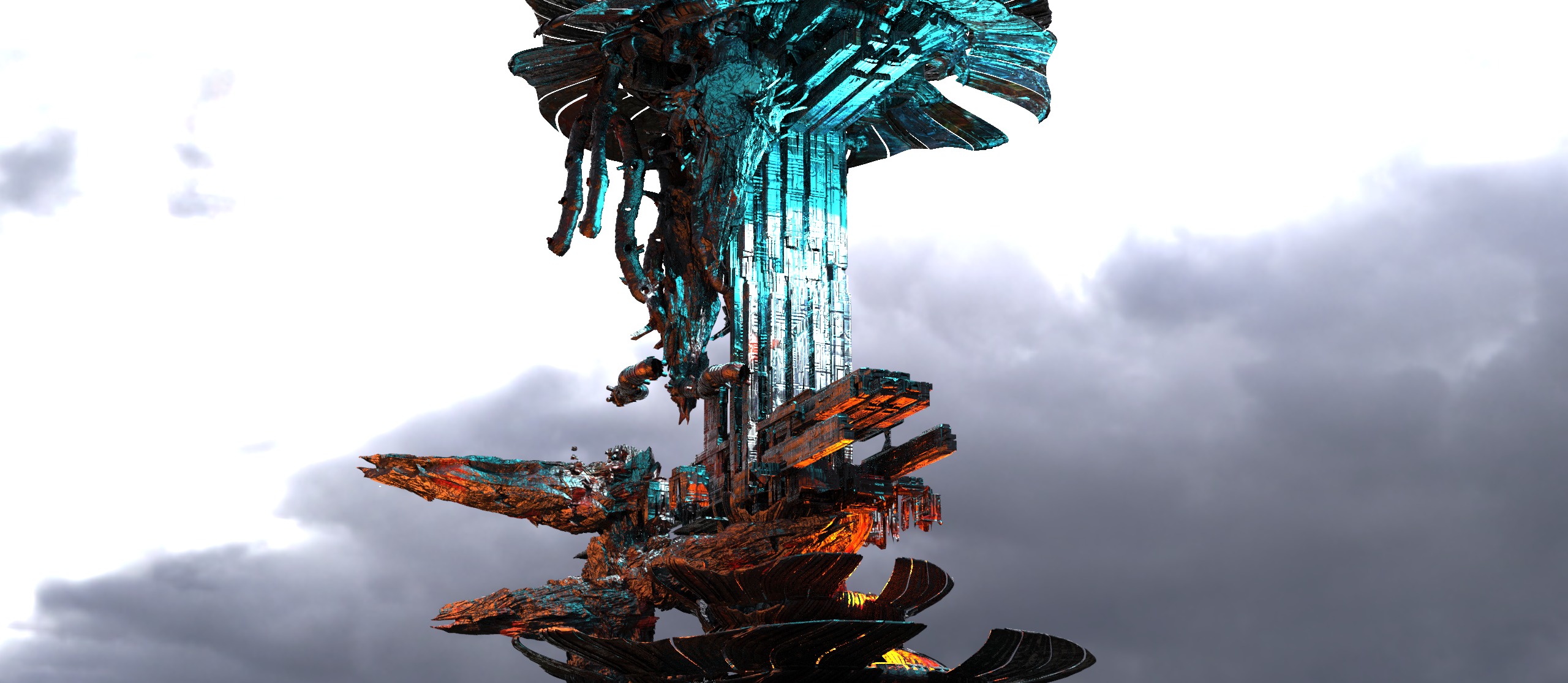 Post apocalyptic shroom tower 3D model_1