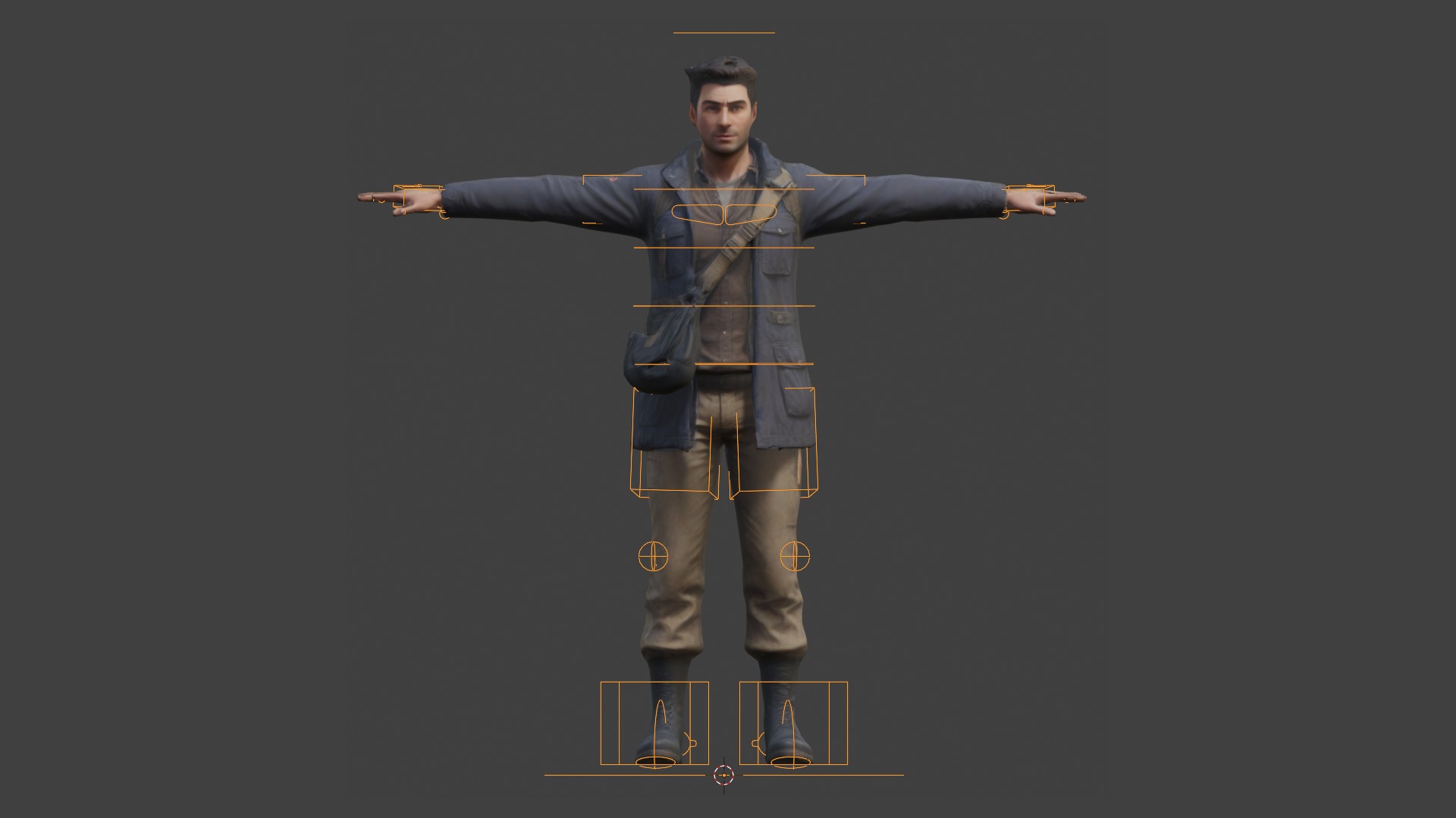 Male video game character Low-poly 3D model_4