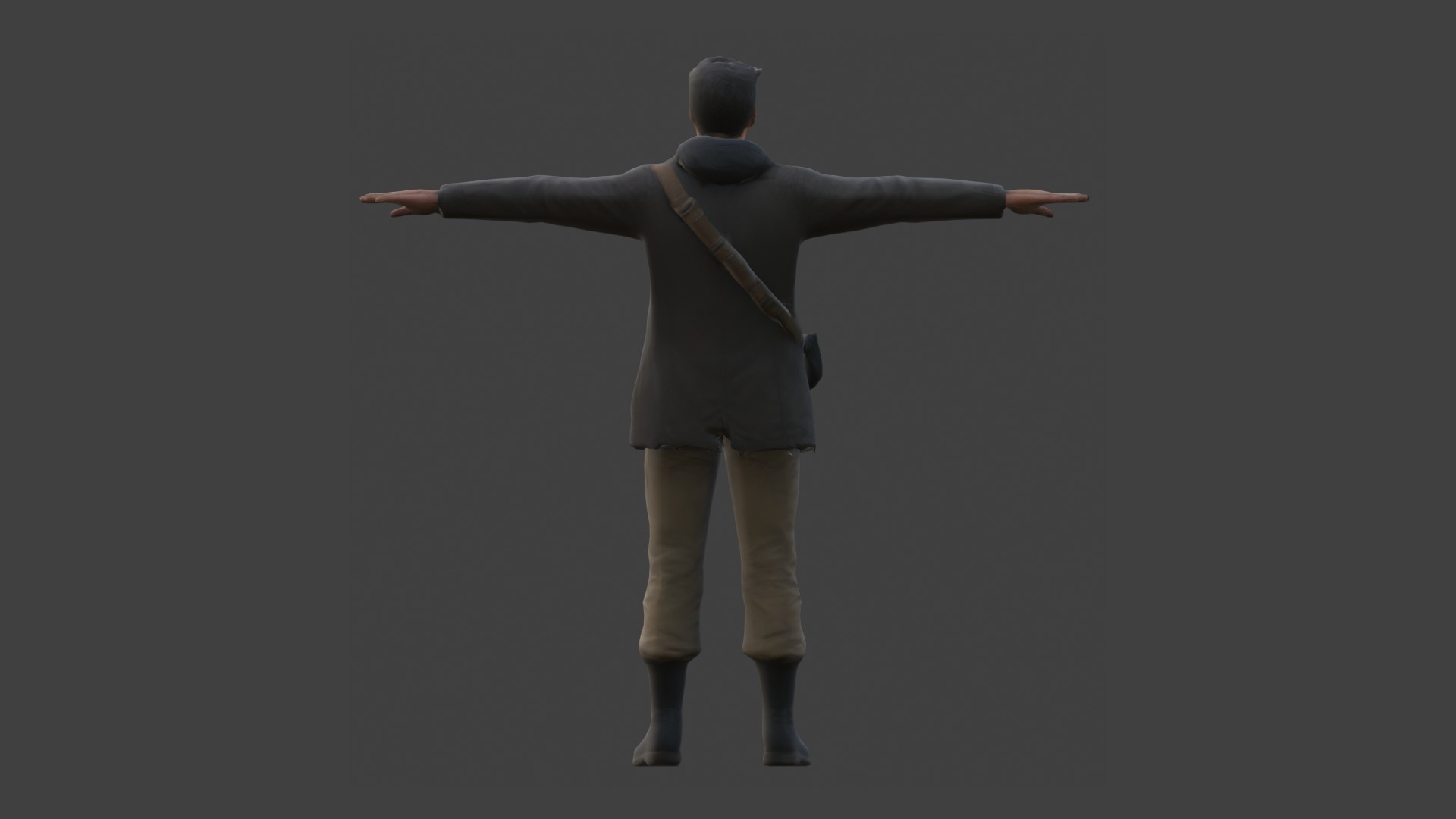 Male video game character Low-poly 3D model_3