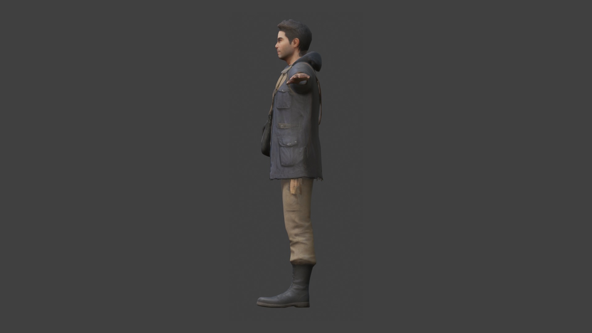 Male video game character Low-poly 3D model_2