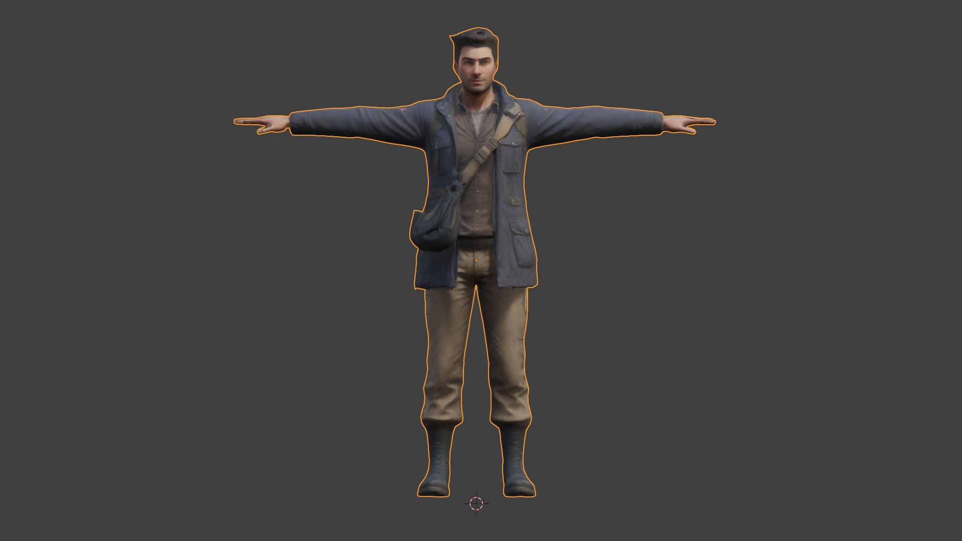 Male video game character Low-poly 3D model_5