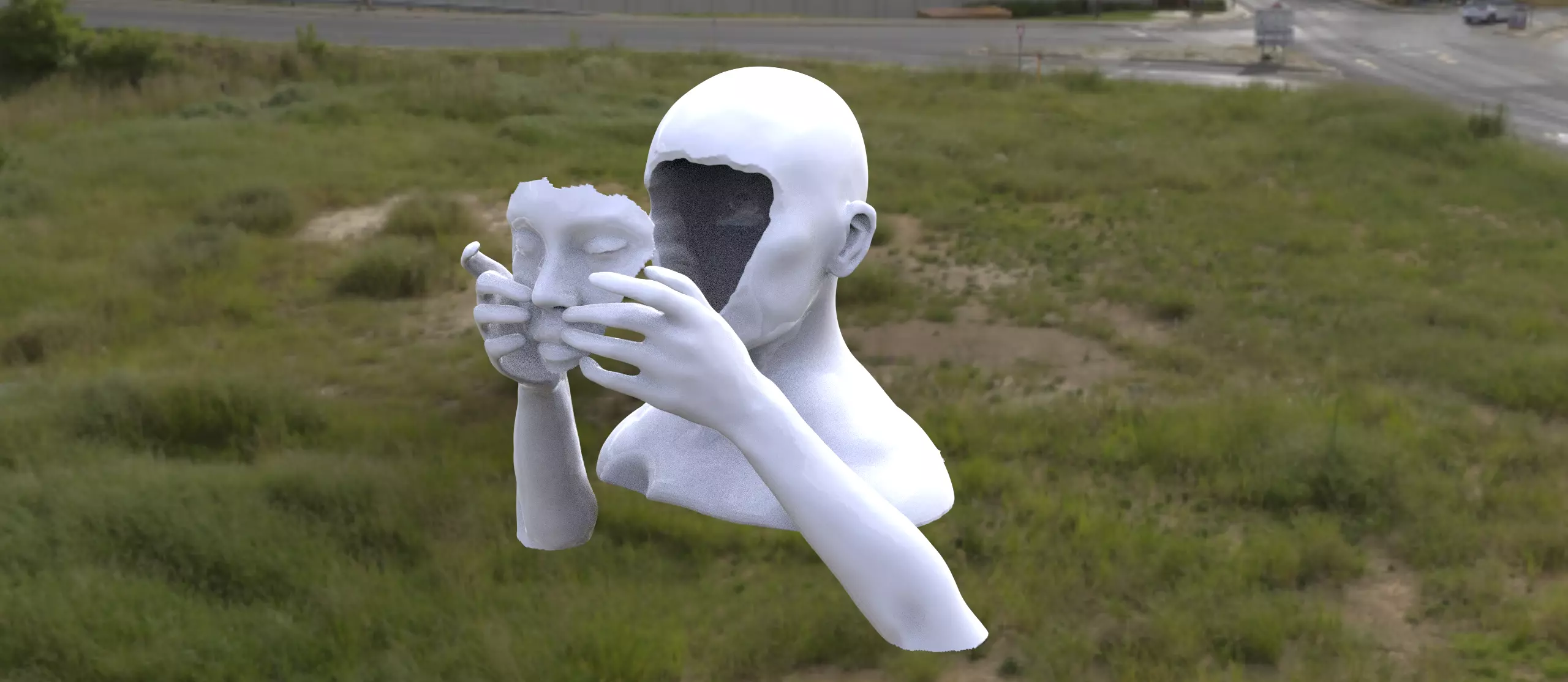 Art Mask sculpture 3D model_0