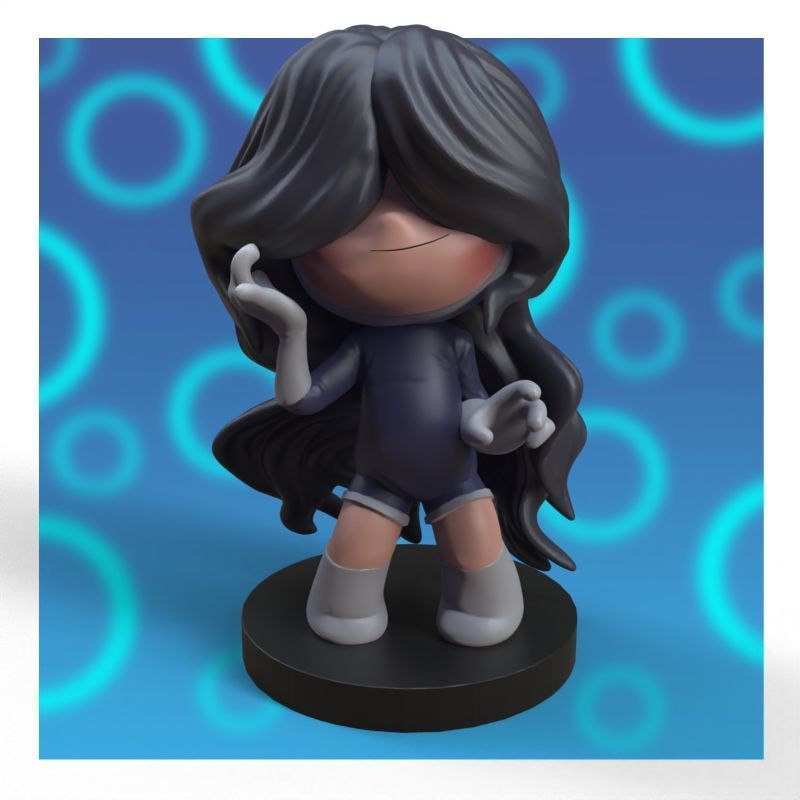 Hair from yumis cells fanart 3D print model_10