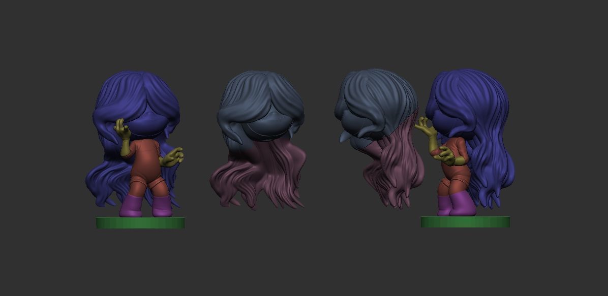 Hair from yumis cells fanart 3D print model_1