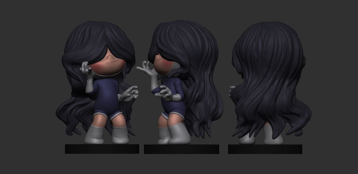 Hair from yumis cells fanart 3D print model_33