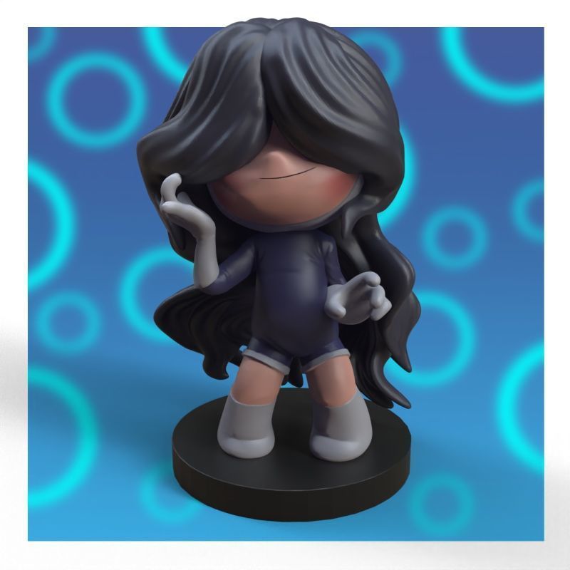 Hair from yumis cells fanart 3D print model_12