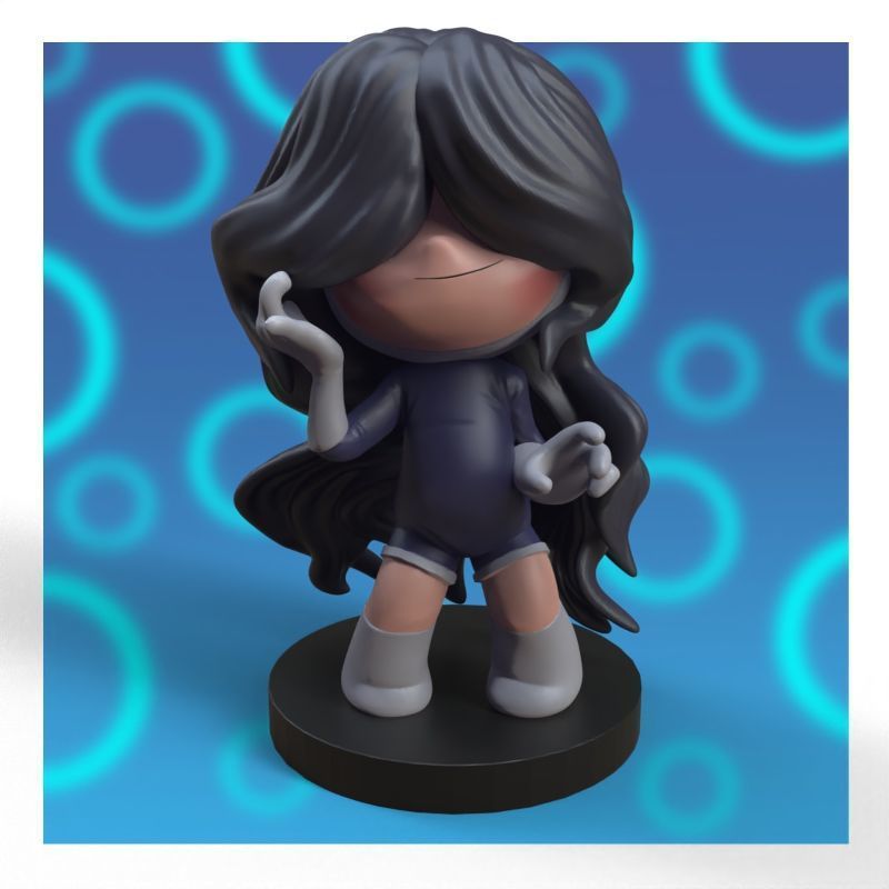 Hair from yumis cells fanart 3D print model_9