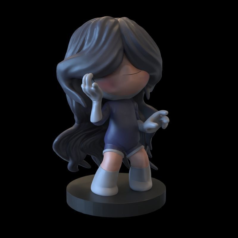 Hair from yumis cells fanart 3D print model_2