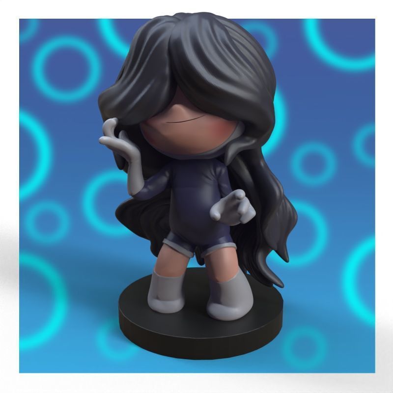 Hair from yumis cells fanart 3D print model_22