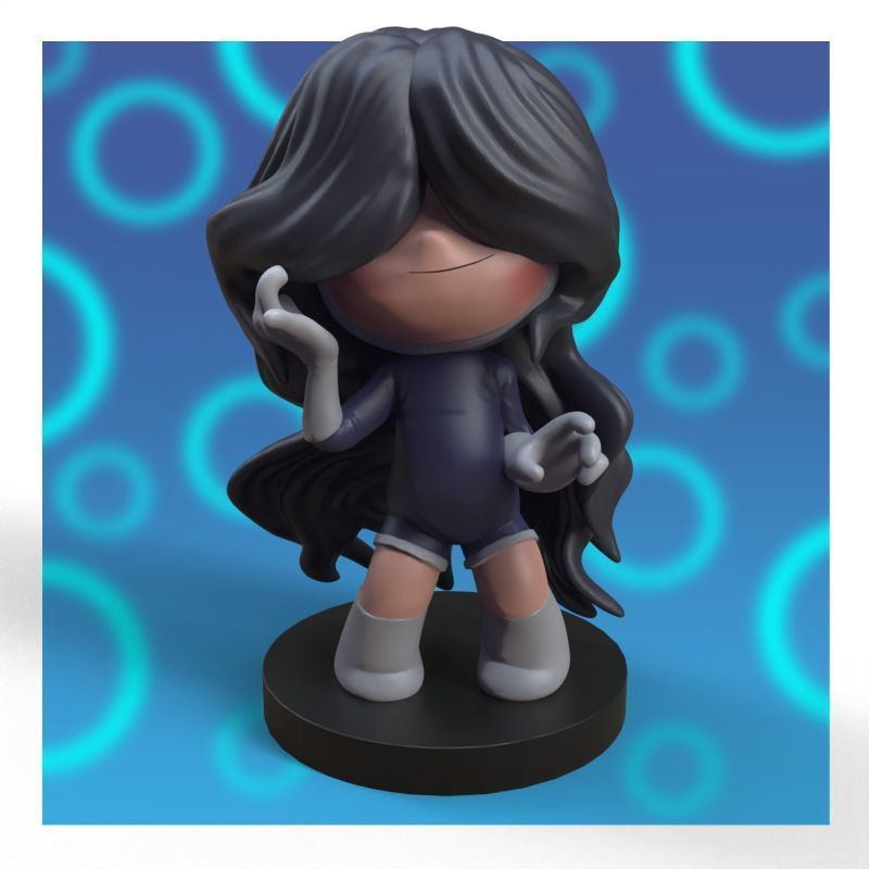 Hair from yumis cells fanart 3D print model_8