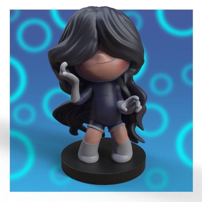 Hair from yumis cells fanart 3D print model_7