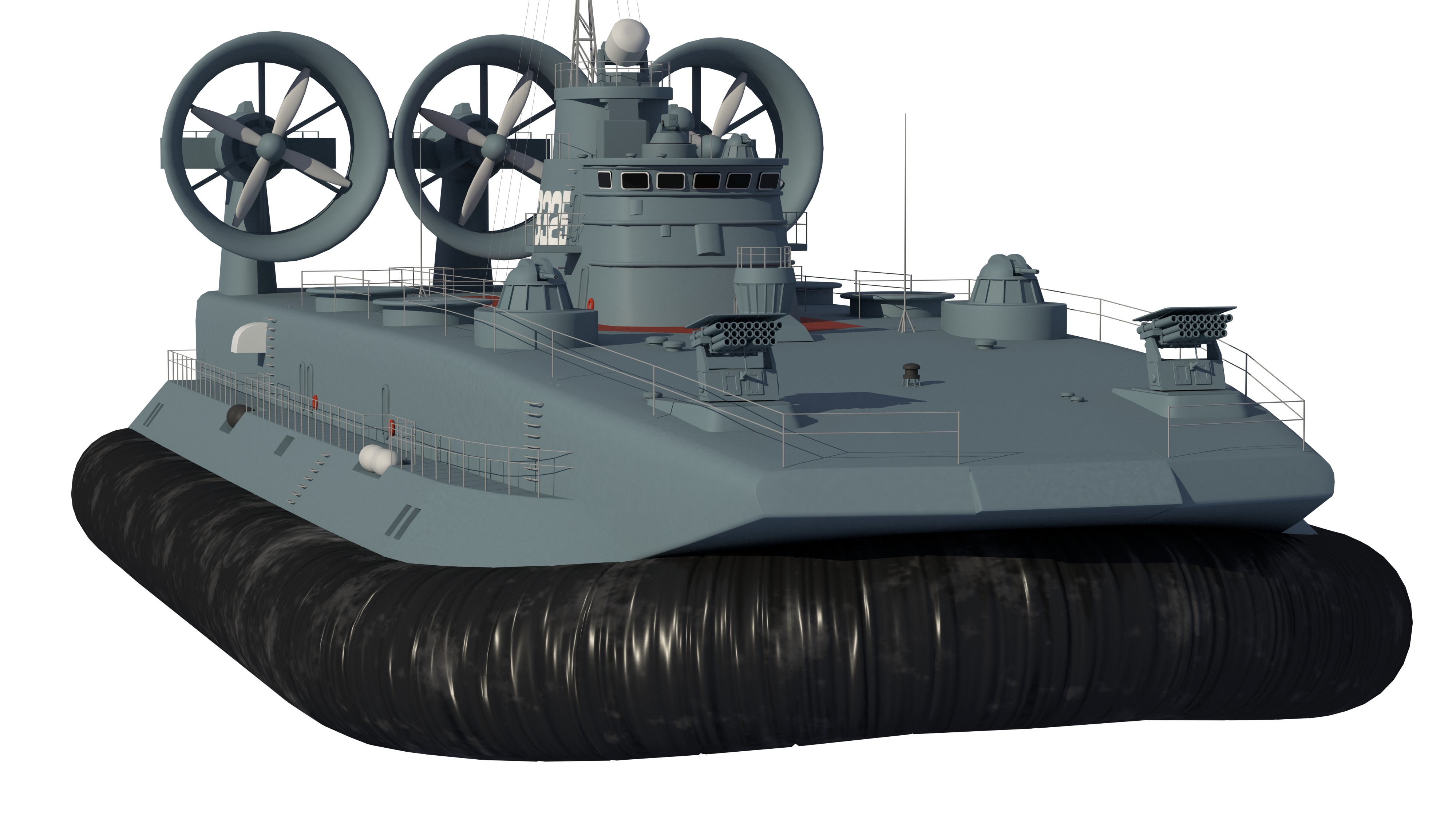 Chinese People Liberation Army Navy bison hovercraft 3D model_6