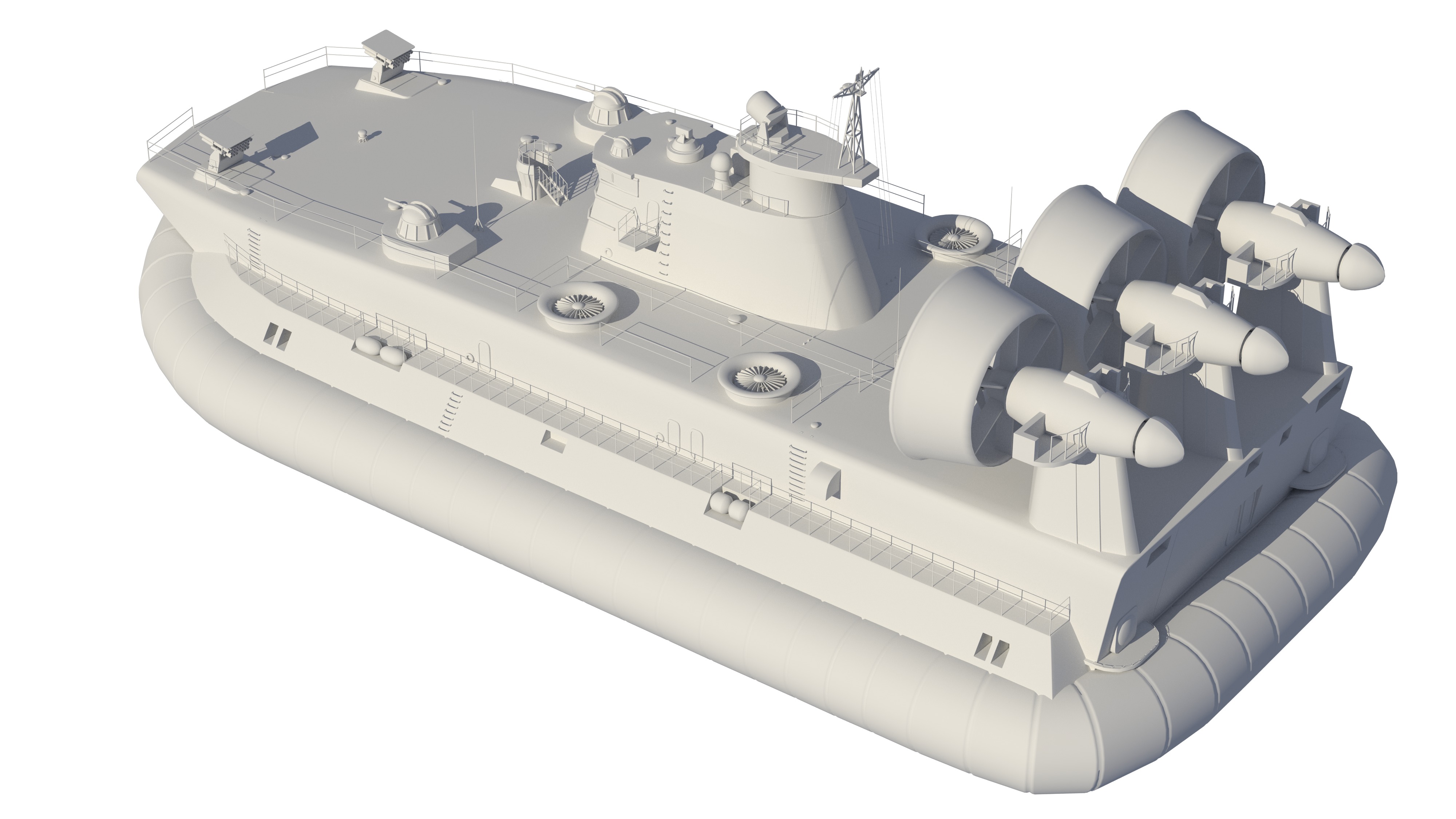 Chinese People Liberation Army Navy bison hovercraft 3D model_35
