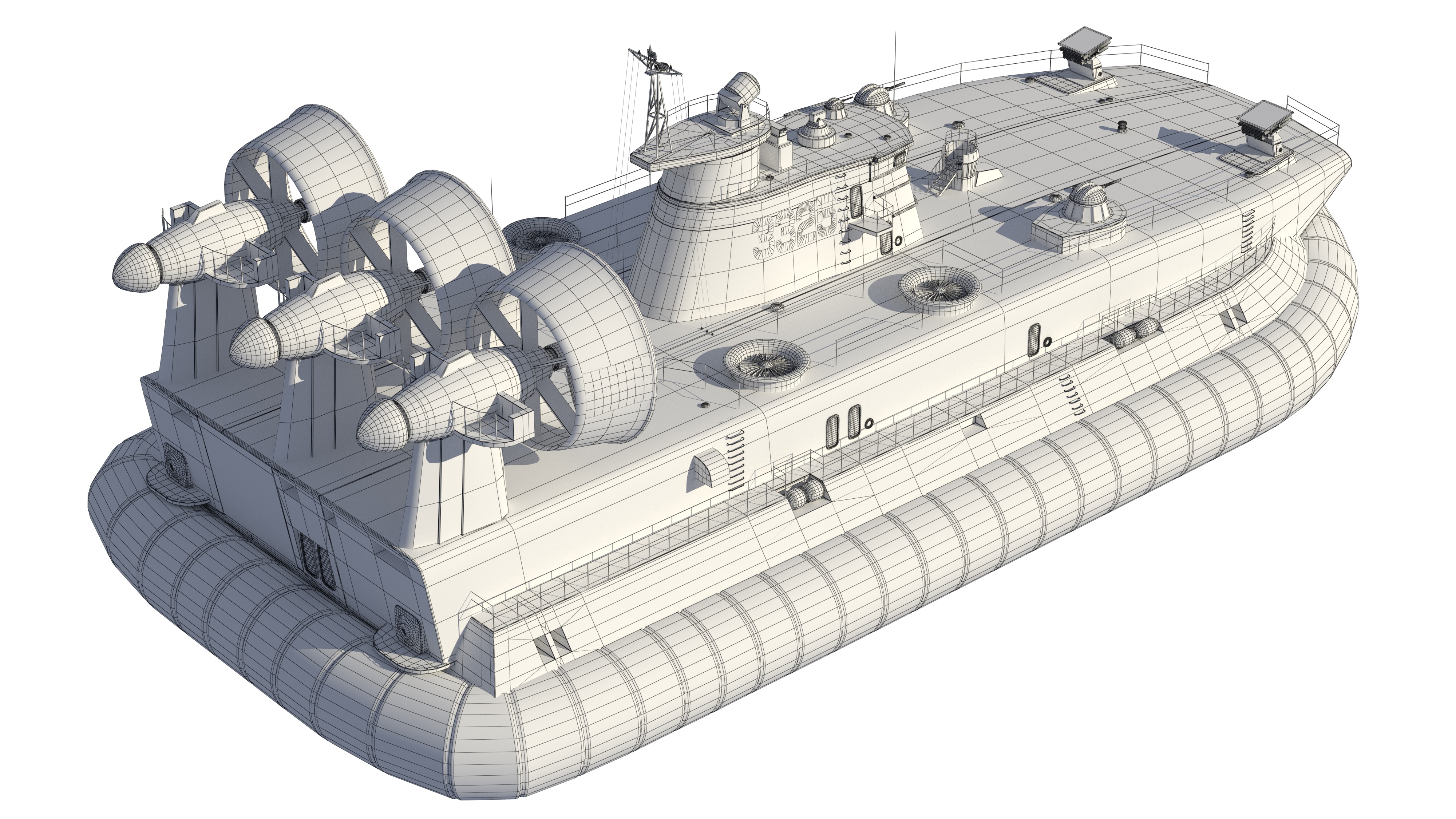Chinese People Liberation Army Navy bison hovercraft 3D model_23