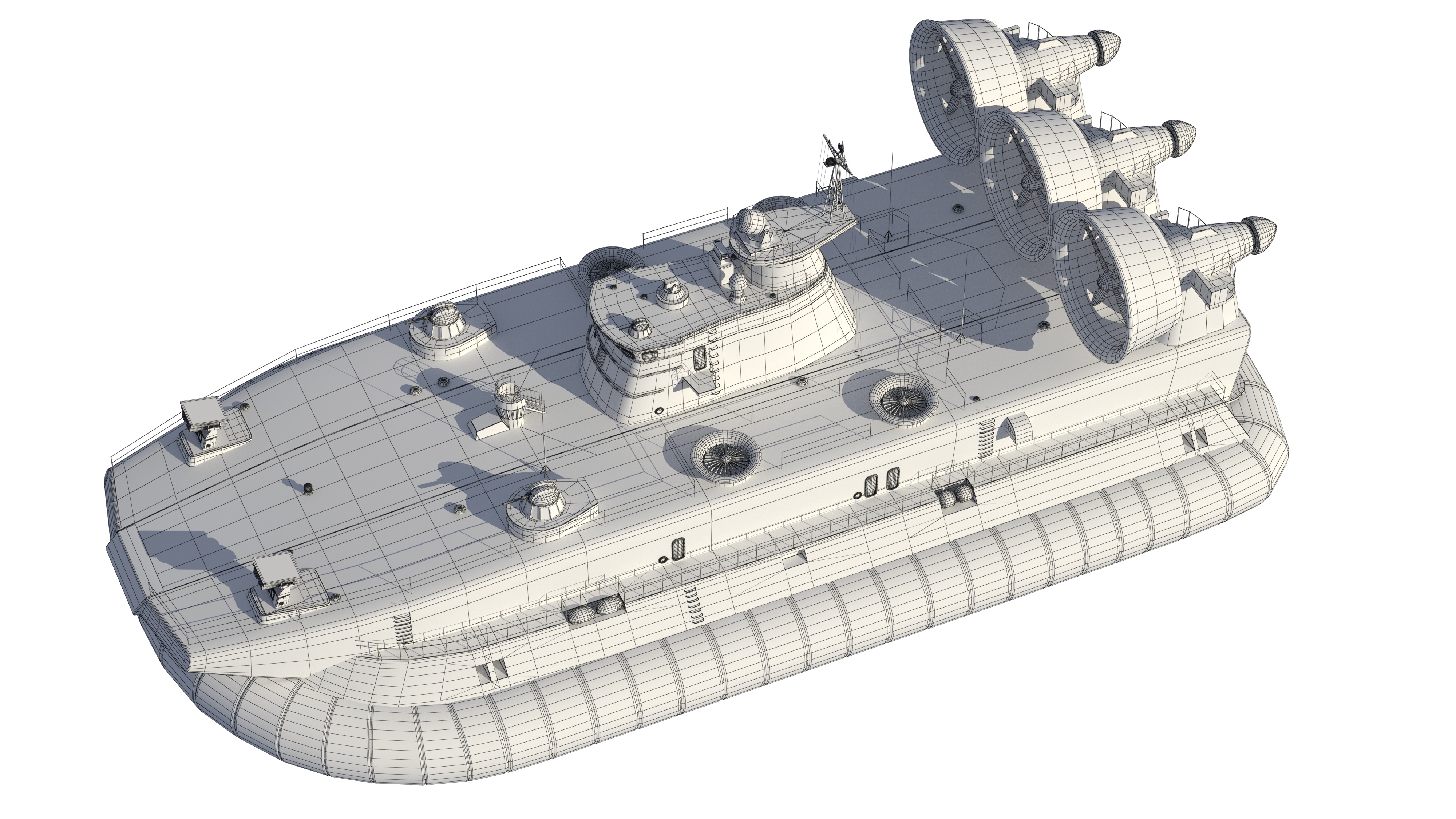 Chinese People Liberation Army Navy bison hovercraft 3D model_25